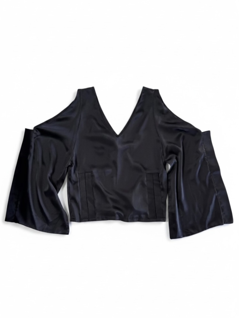 DELPHINE MURAT VINTAGE - KIMONO SHIRT - SATIN -  NUDE SHOULDERS - XXS